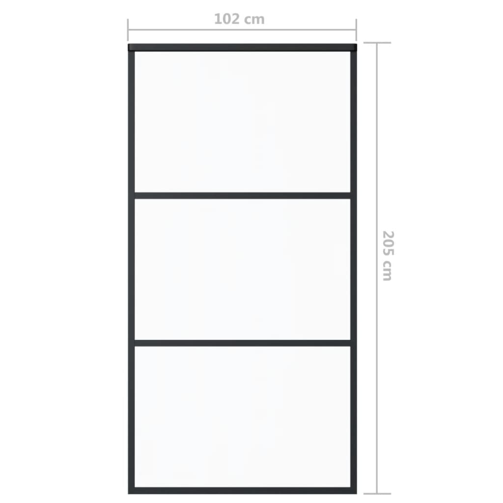 vidaXL Ușă glisantă, negru, 102x205 cm, sticlă ESG și aluminiu vidaXL Ușă glisantă, negru, 102x205 cm, sticlă ESG și aluminiu