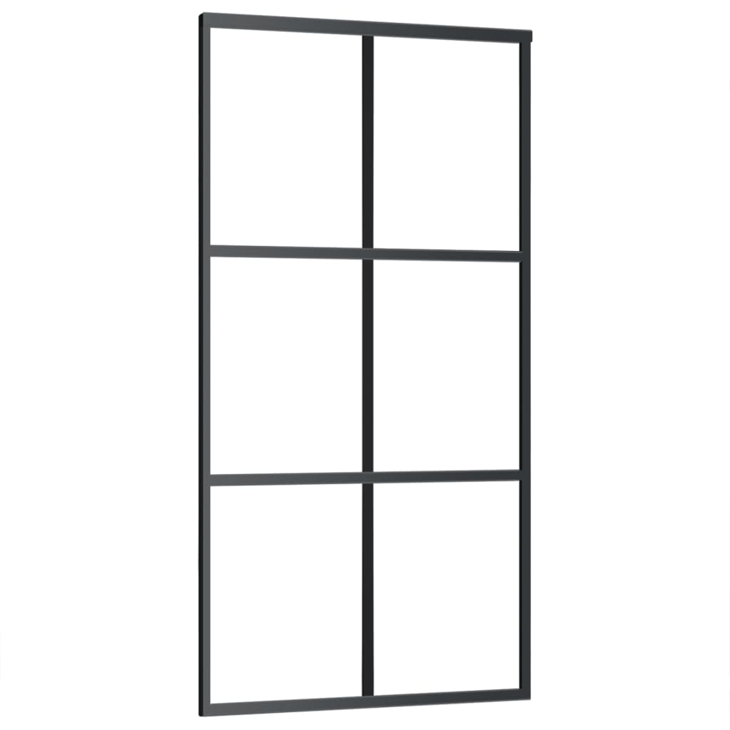 vidaXL Ușă glisantă, negru, 102x205 cm, sticlă ESG și aluminiu vidaXL Ușă glisantă, negru, 102x205 cm, sticlă ESG și aluminiu