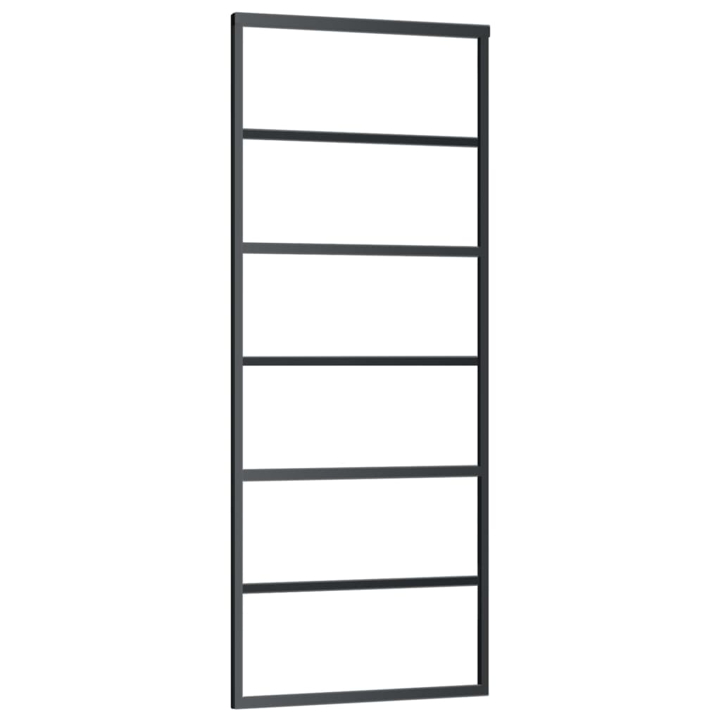 vidaXL Ușă glisantă, negru, 76x205 cm, sticlă ESG și aluminiu vidaXL Ușă glisantă, negru, 76x205 cm, sticlă ESG și aluminiu