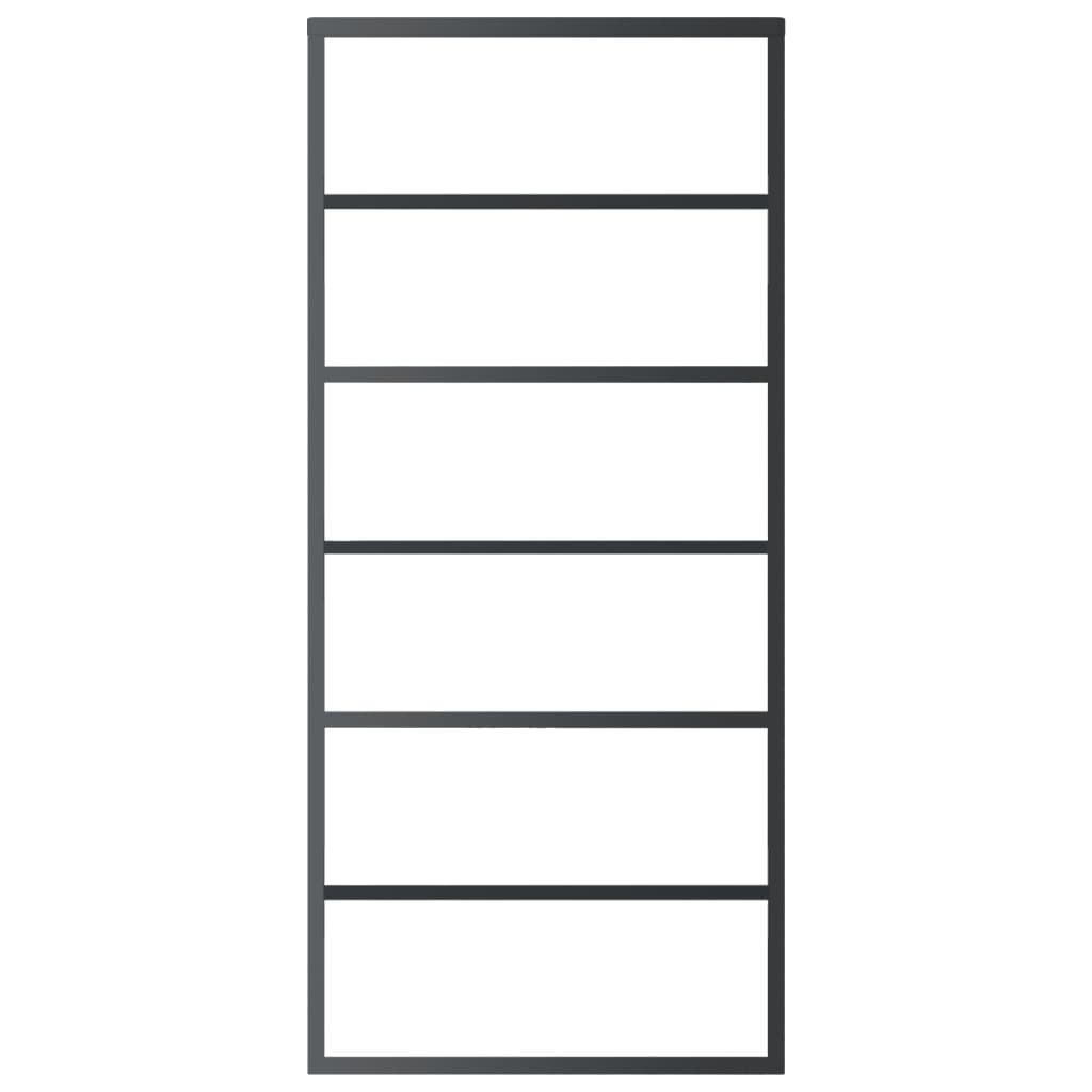 vidaXL Ușă glisantă, negru, 90x205 cm, sticlă ESG și aluminiu vidaXL Ușă glisantă, negru, 90x205 cm, sticlă ESG și aluminiu