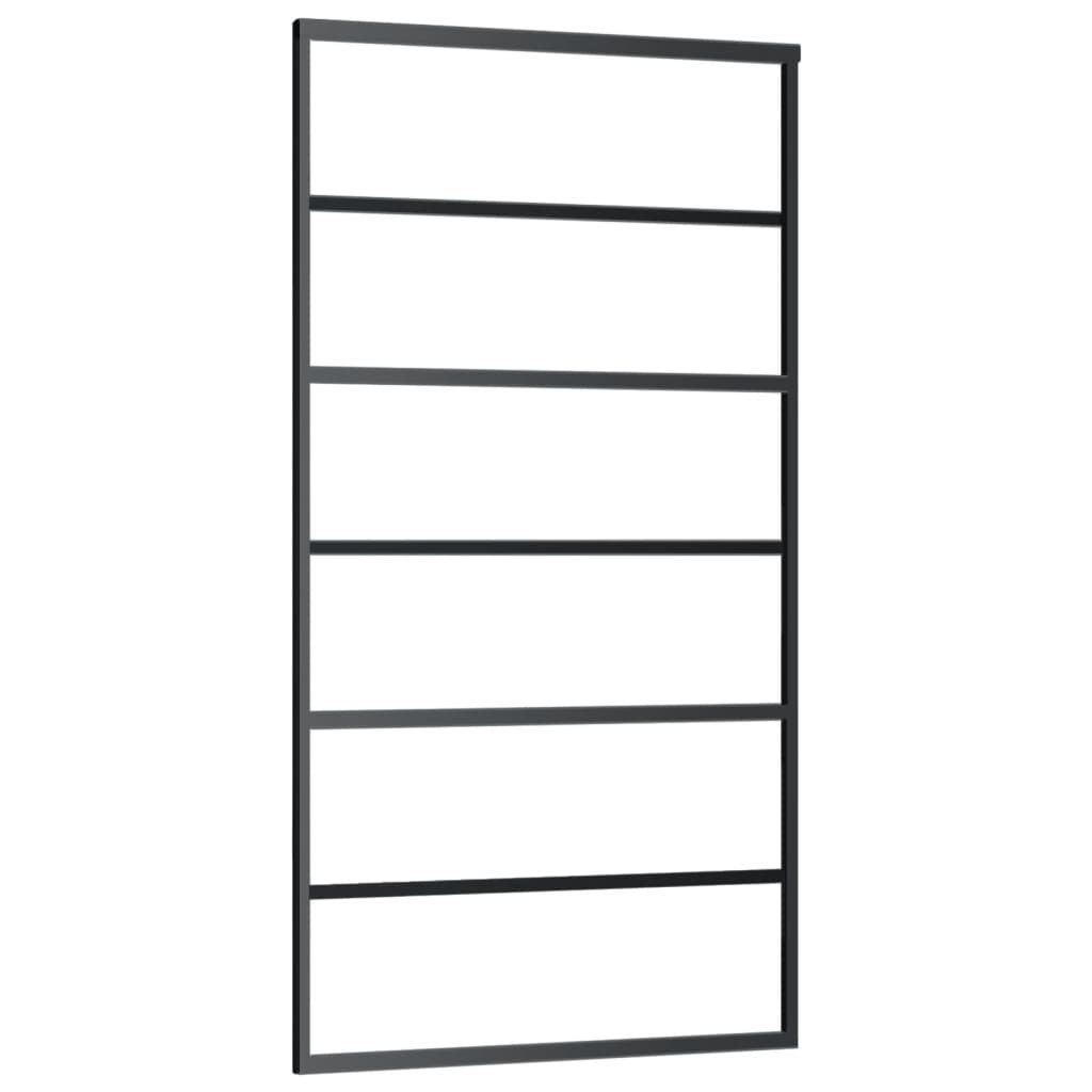 vidaXL Ușă glisantă, negru, 102x205 cm, sticlă ESG și aluminiu vidaXL Ușă glisantă, negru, 102x205 cm, sticlă ESG și aluminiu