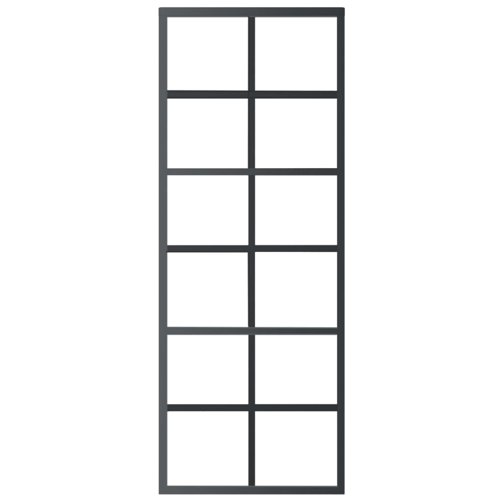 vidaXL Ușă glisantă, negru, 76x205 cm, sticlă ESG și aluminiu vidaXL Ușă glisantă, negru, 76x205 cm, sticlă ESG și aluminiu