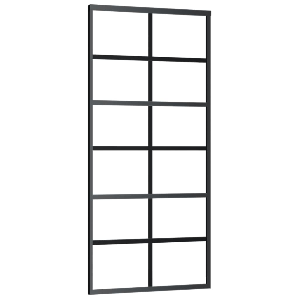 vidaXL Ușă glisantă, negru, 90x205 cm, sticlă ESG și aluminiu vidaXL Ușă glisantă, negru, 90x205 cm, sticlă ESG și aluminiu