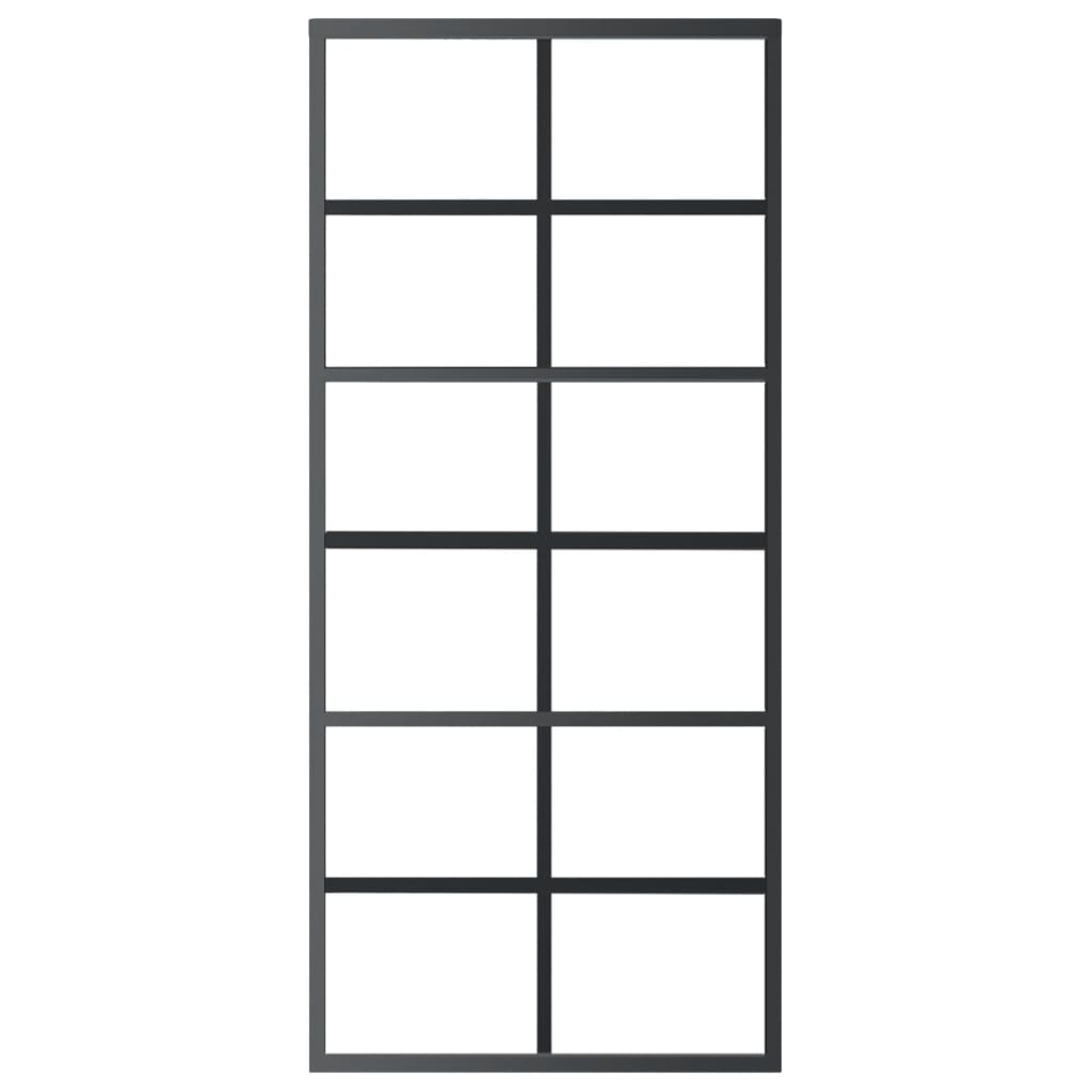 vidaXL Ușă glisantă, negru, 90x205 cm, sticlă ESG și aluminiu vidaXL Ușă glisantă, negru, 90x205 cm, sticlă ESG și aluminiu