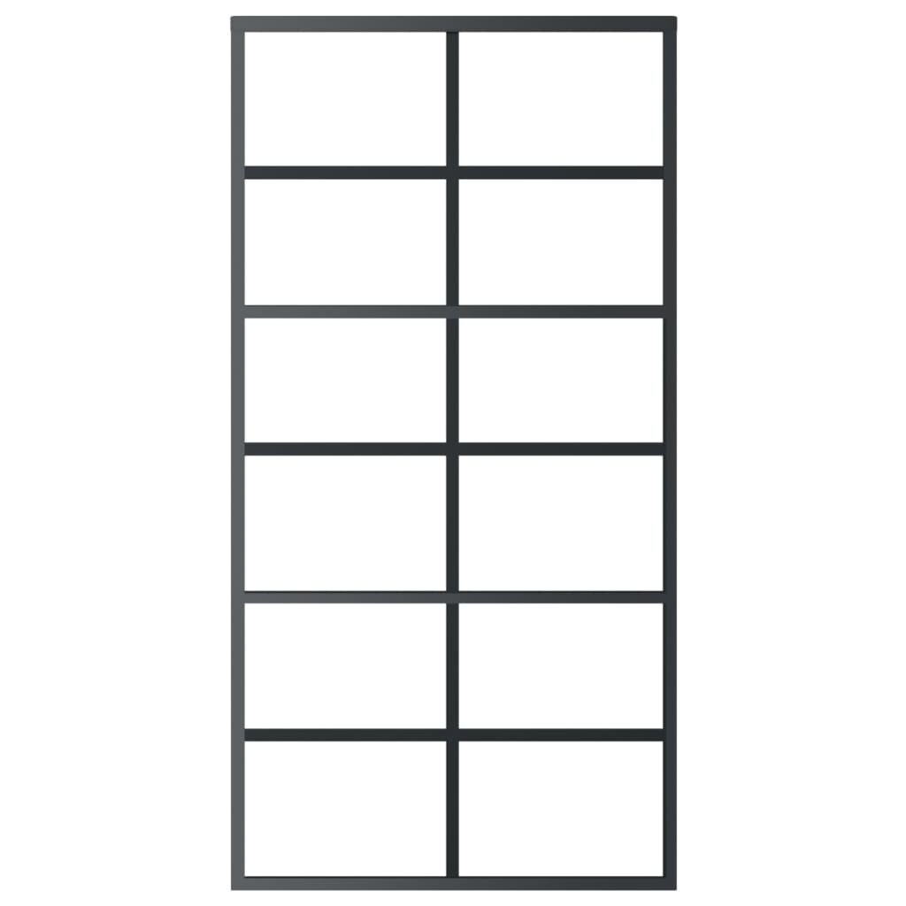 vidaXL Ușă glisantă, negru, 102x205 cm, sticlă ESG și aluminiu vidaXL Ușă glisantă, negru, 102x205 cm, sticlă ESG și aluminiu