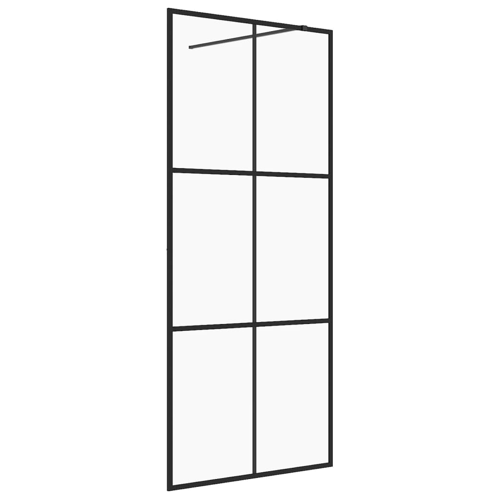 vidaXL Paravan de duș walk-in negru 80x195 cm sticlă ESG transparentă vidaXL Paravan de duș walk-in negru 80x195 cm sticlă ESG transparentă