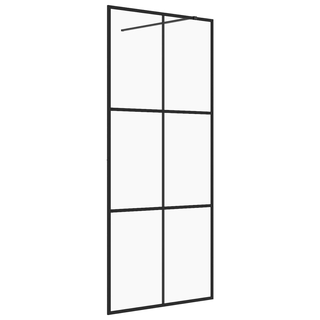 vidaXL Paravan de duș walk-in negru 90x195 cm sticlă ESG transparentă vidaXL Paravan de duș walk-in negru 90x195 cm sticlă ESG transparentă