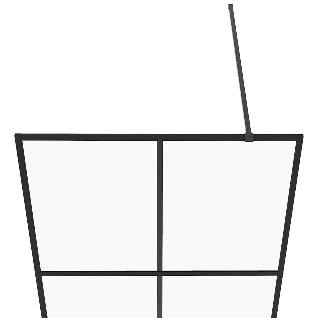 vidaXL Paravan de duș walk-in negru 90x195 cm sticlă ESG transparentă vidaXL Paravan de duș walk-in negru 90x195 cm sticlă ESG transparentă