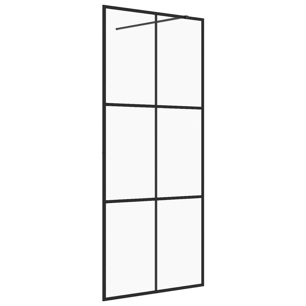 vidaXL Paravan duș walk-in, negru, 100x195 cm, sticlă ESG transparentă vidaXL Paravan duș walk-in, negru, 100x195 cm, sticlă ESG transparentă