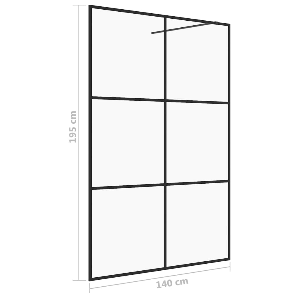 vidaXL Paravan de duș walk-in negru 140x195 cm sticlă ESG transparentă vidaXL Paravan de duș walk-in negru 140x195 cm sticlă ESG transparentă