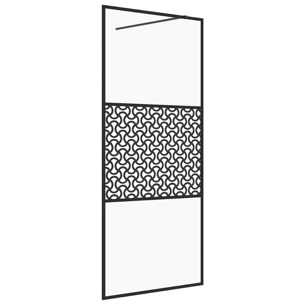 vidaXL Paravan de duș walk-in negru 80x195 cm sticlă ESG transparentă vidaXL Paravan de duș walk-in negru 80x195 cm sticlă ESG transparentă
