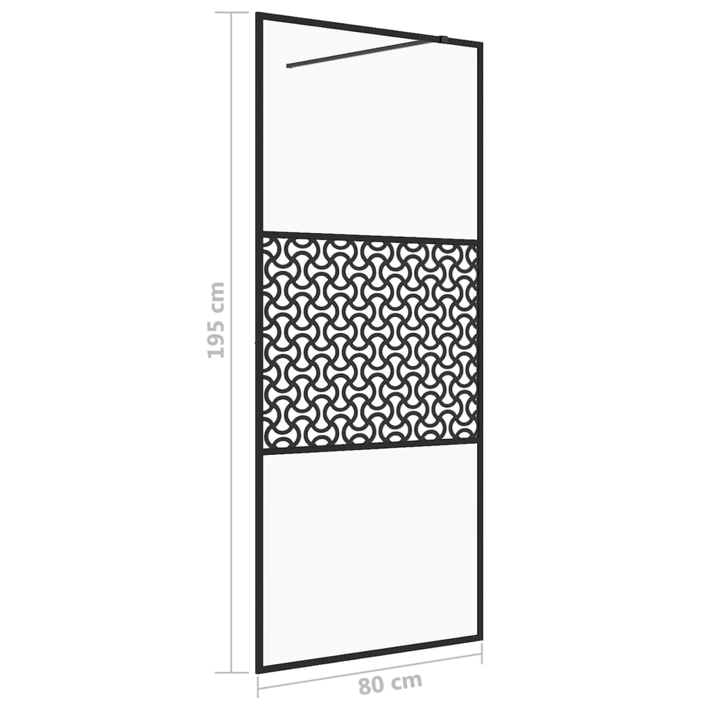 vidaXL Paravan de duș walk-in negru 80x195 cm sticlă ESG transparentă vidaXL Paravan de duș walk-in negru 80x195 cm sticlă ESG transparentă