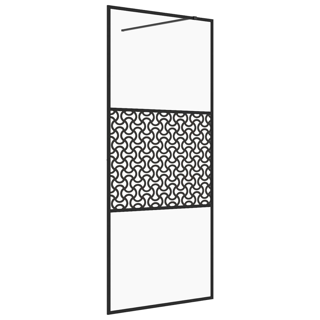 vidaXL Paravan duș walk-in, negru, 100x195 cm, sticlă ESG transparentă vidaXL Paravan duș walk-in, negru, 100x195 cm, sticlă ESG transparentă
