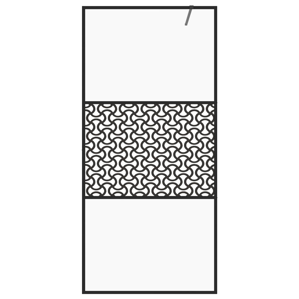 vidaXL Paravan duș walk-in, negru, 100x195 cm, sticlă ESG transparentă vidaXL Paravan duș walk-in, negru, 100x195 cm, sticlă ESG transparentă