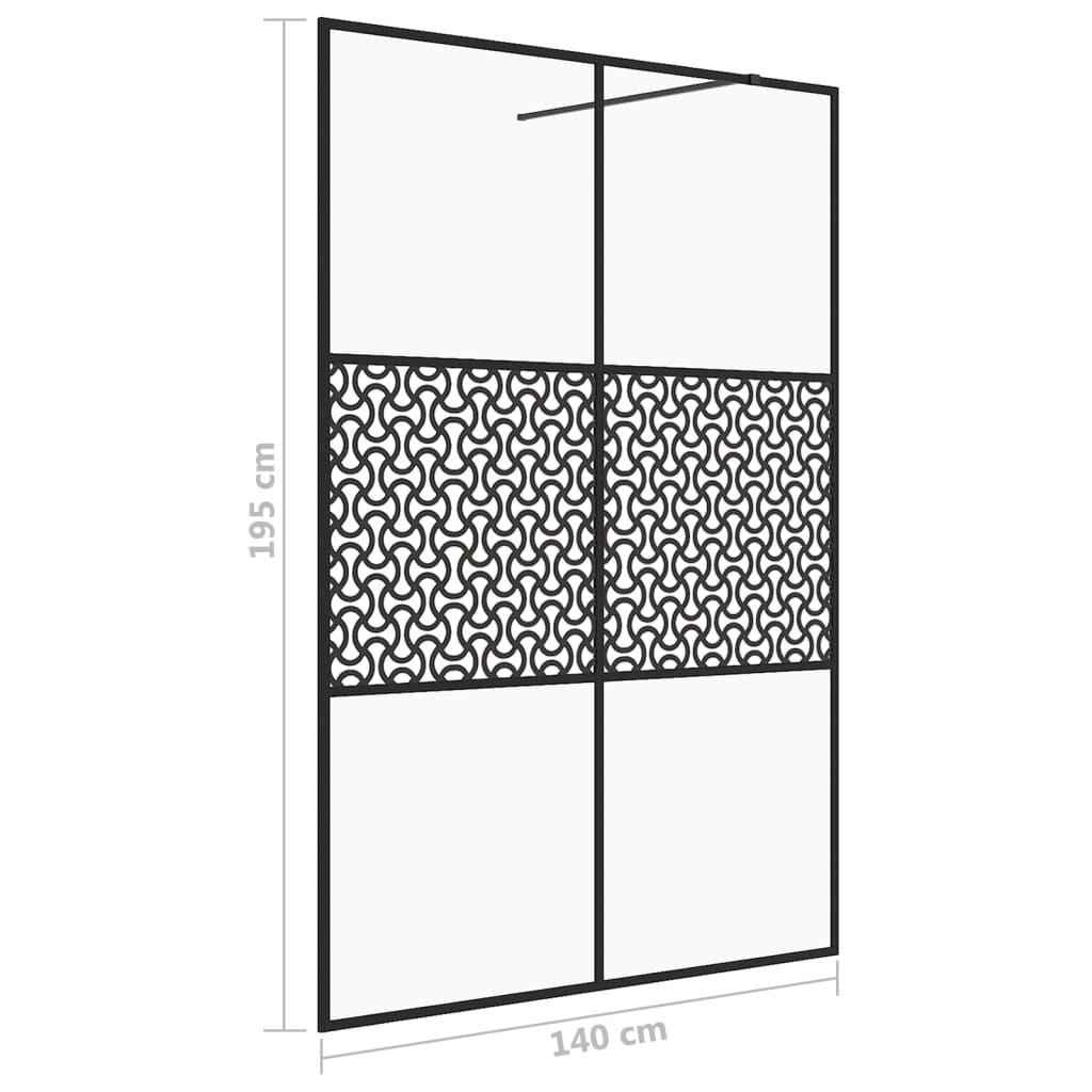 vidaXL Paravan de duș walk-in negru 140x195 cm sticlă ESG transparentă vidaXL Paravan de duș walk-in negru 140x195 cm sticlă ESG transparentă