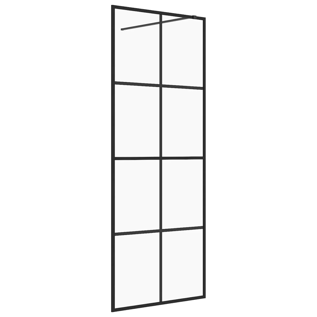 vidaXL Paravan de duș walk-in negru 80x195 cm sticlă ESG transparentă vidaXL Paravan de duș walk-in negru 80x195 cm sticlă ESG transparentă