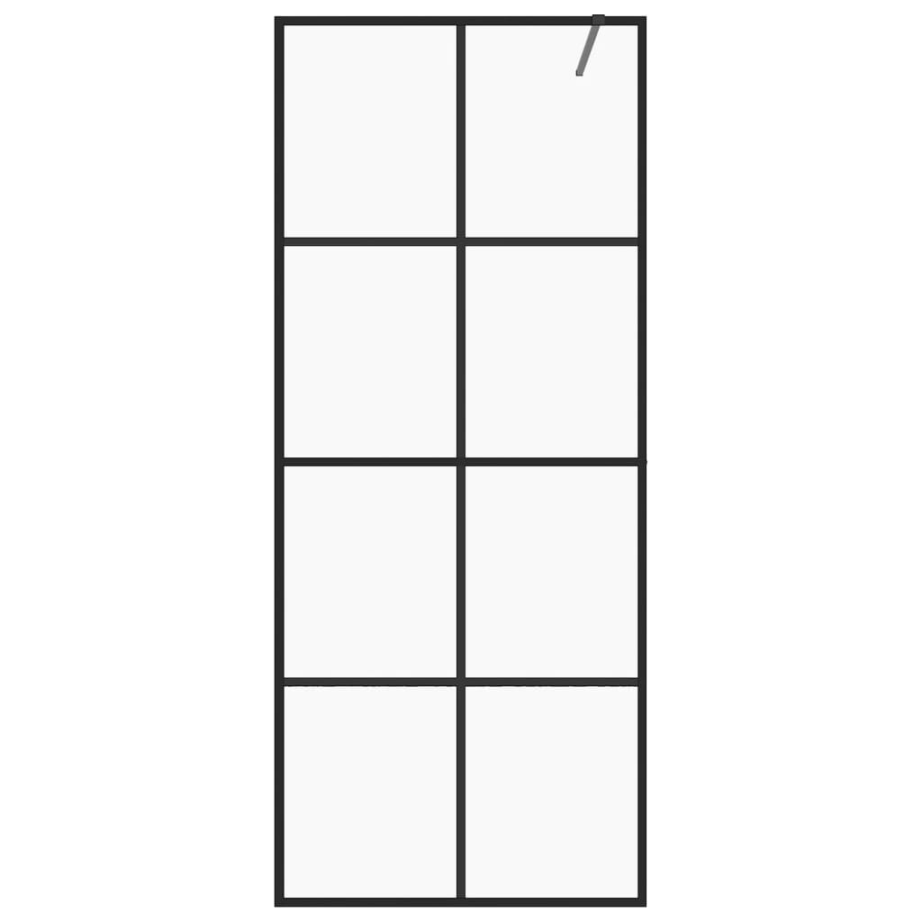 vidaXL Paravan de duș walk-in negru 80x195 cm sticlă ESG transparentă vidaXL Paravan de duș walk-in negru 80x195 cm sticlă ESG transparentă