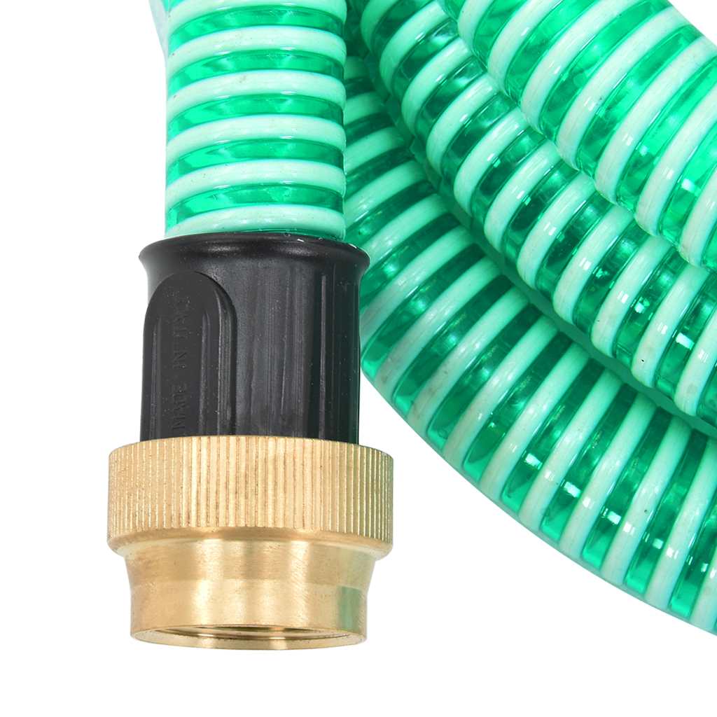 vidaXL Furtun de aspirație cu racorduri din alamă, verde 1,1" 7 m, PVC vidaXL Furtun de aspirație cu racorduri din alamă, verde 1,1" 7 m, PVC