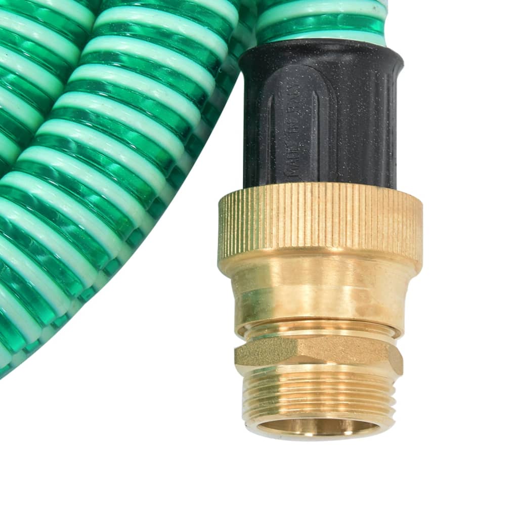 vidaXL Furtun de aspirație cu racorduri din alamă, verde 1,1" 25 m PVC vidaXL Furtun de aspirație cu racorduri din alamă, verde 1,1" 25 m PVC