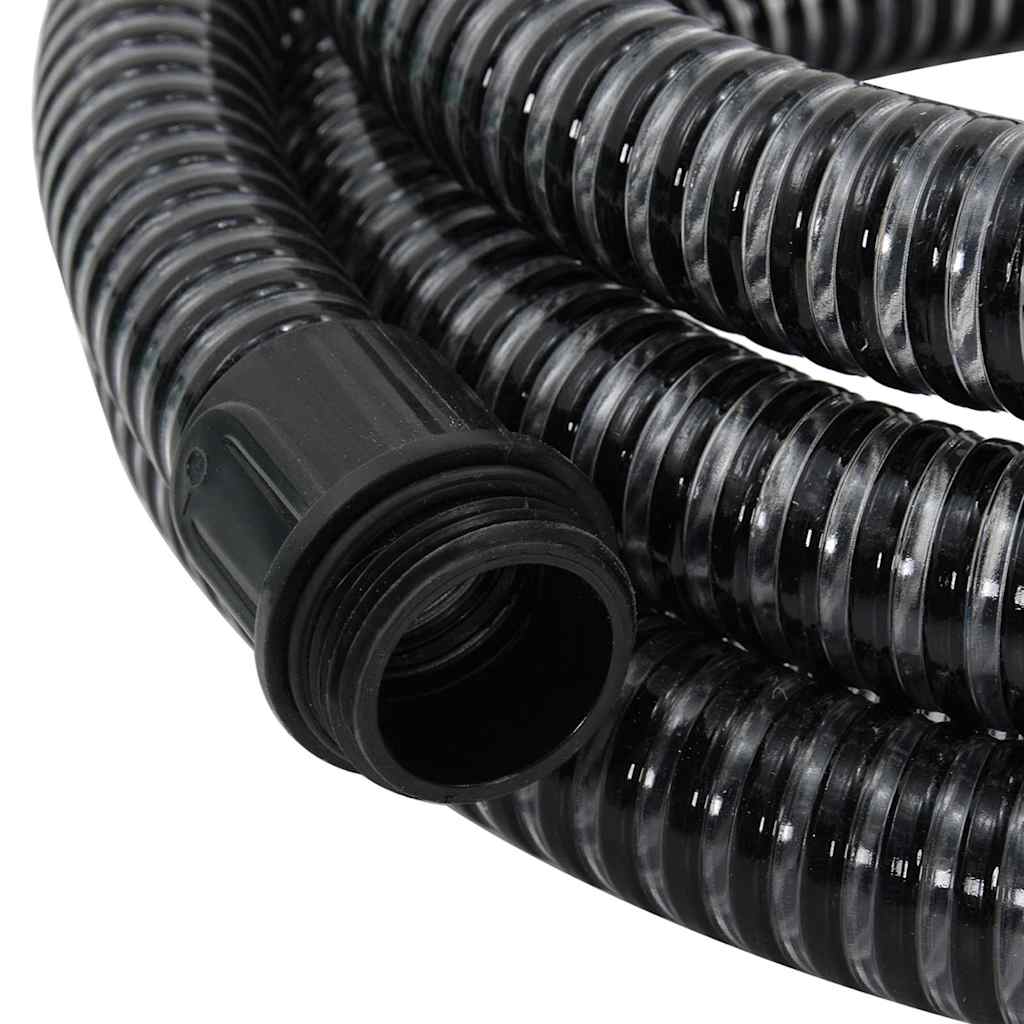 vidaXL Furtun de aspirație cu racorduri din alamă, negru 1,1" 4 m, PVC vidaXL Furtun de aspirație cu racorduri din alamă, negru 1,1" 4 m, PVC
