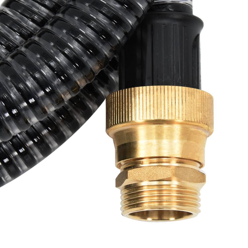 vidaXL Furtun de aspirație cu racorduri din alamă, negru 1,1" 20 m PVC vidaXL Furtun de aspirație cu racorduri din alamă, negru 1,1" 20 m PVC