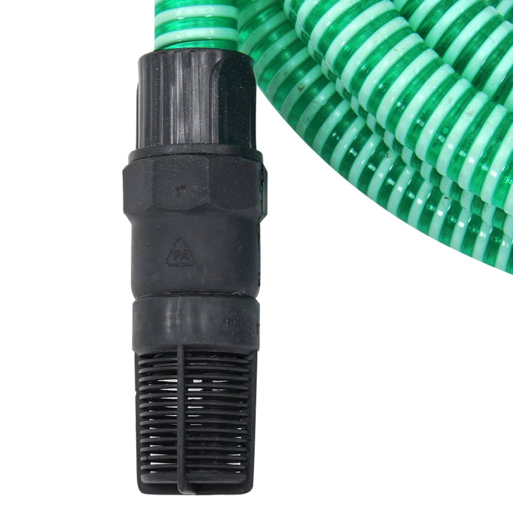 vidaXL Furtun de aspirație cu racorduri din PVC, verde 1,1" 4 m, PVC vidaXL Furtun de aspirație cu racorduri din PVC, verde 1,1" 4 m, PVC