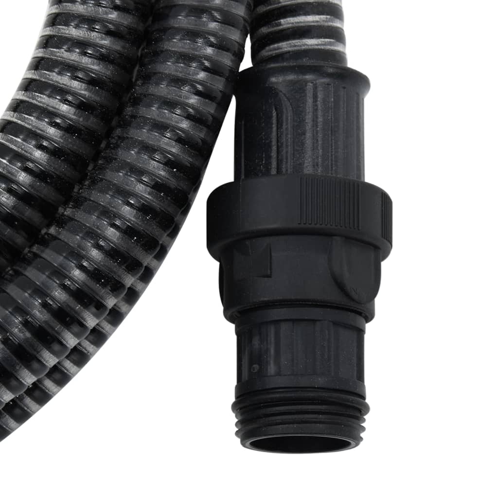 vidaXL Furtun de aspirație cu racorduri din PVC, negru 1" 4 m, PVC vidaXL Furtun de aspirație cu racorduri din PVC, negru 1" 4 m, PVC