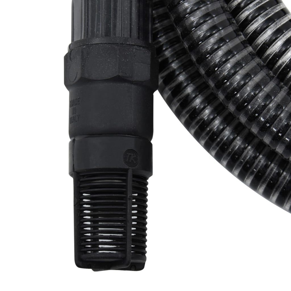 vidaXL Furtun de aspirație cu racorduri din PVC, negru 1" 4 m, PVC vidaXL Furtun de aspirație cu racorduri din PVC, negru 1" 4 m, PVC