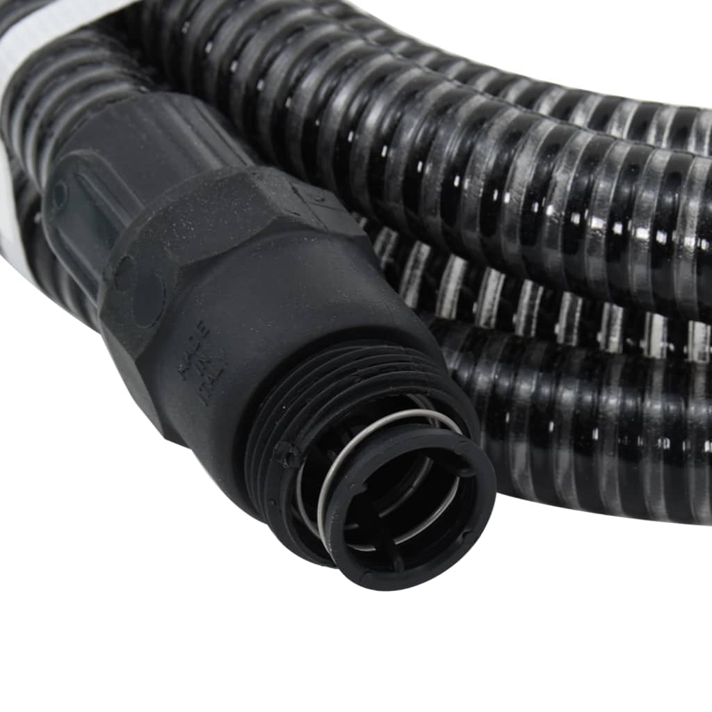 vidaXL Furtun de aspirație cu racorduri din PVC, negru 1" 4 m, PVC vidaXL Furtun de aspirație cu racorduri din PVC, negru 1" 4 m, PVC