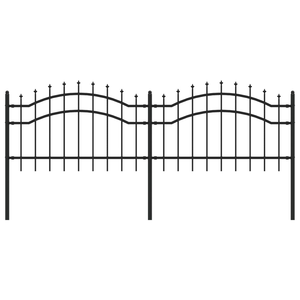 vidaXL Gard de grădină cu vârf tip suliță, negru, 239x75 cm, oțel vopsit în câmp electrostatic vidaXL Gard de grădină cu vârf tip suliță, negru, 239x75 cm, oțel vopsit în câmp electrostatic
