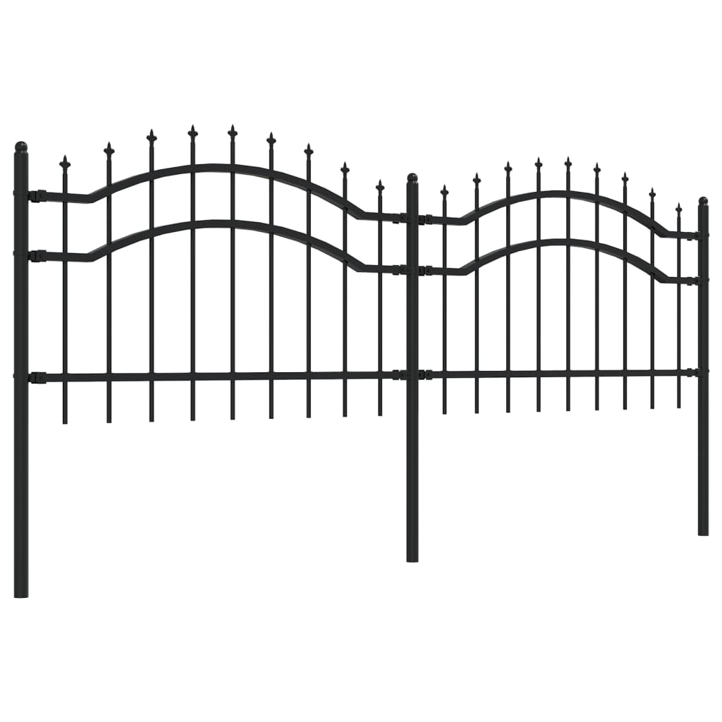 vidaXL Gard de grădină cu vârf tip suliță, negru, 239x75 cm, oțel vopsit în câmp electrostatic vidaXL Gard de grădină cu vârf tip suliță, negru, 239x75 cm, oțel vopsit în câmp electrostatic