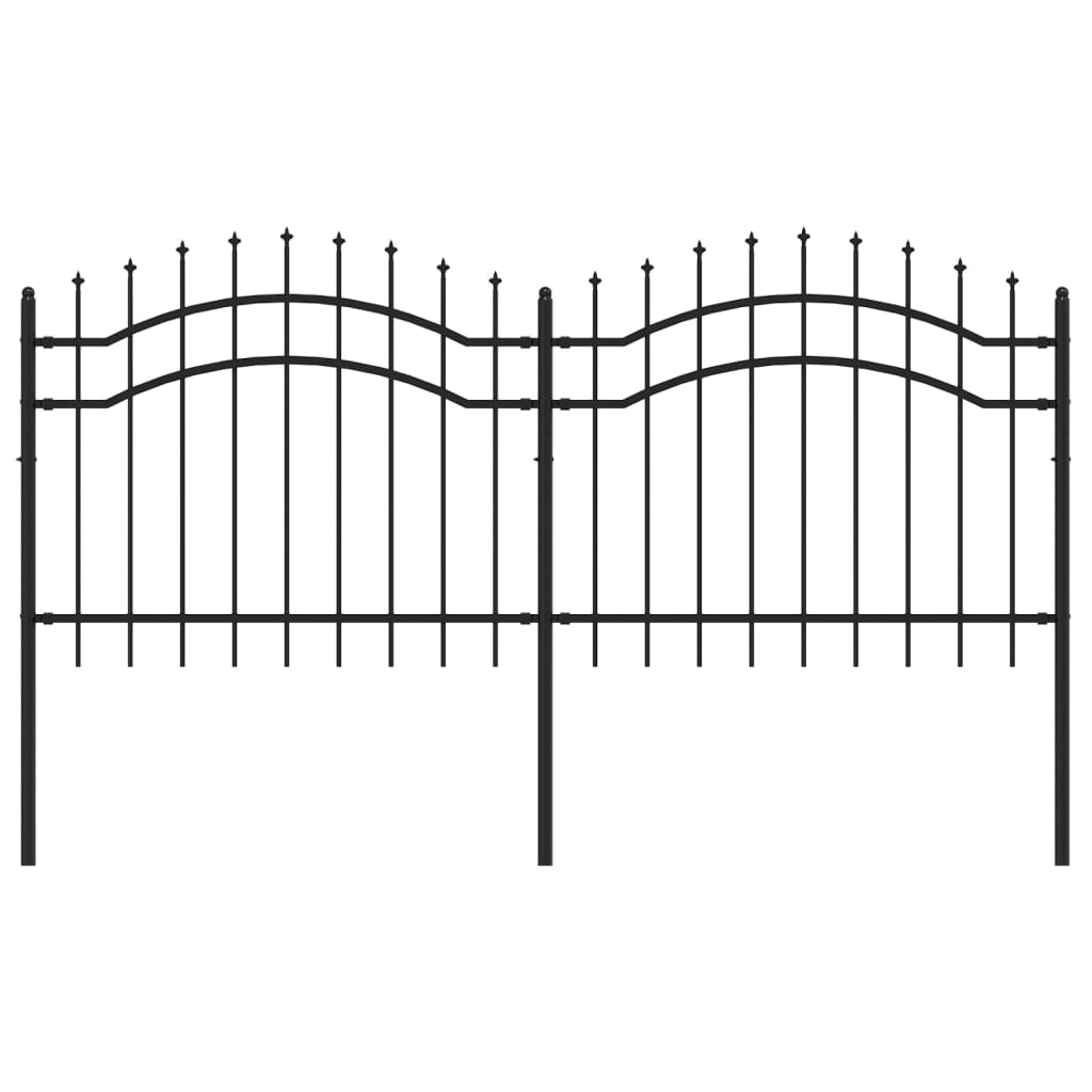 vidaXL Gard de grădină cu vârf tip suliță, negru, 239x100 cm, oțel vopsit în câmp electrostatic vidaXL Gard de grădină cu vârf tip suliță, negru, 239x100 cm, oțel vopsit în câmp electrostatic
