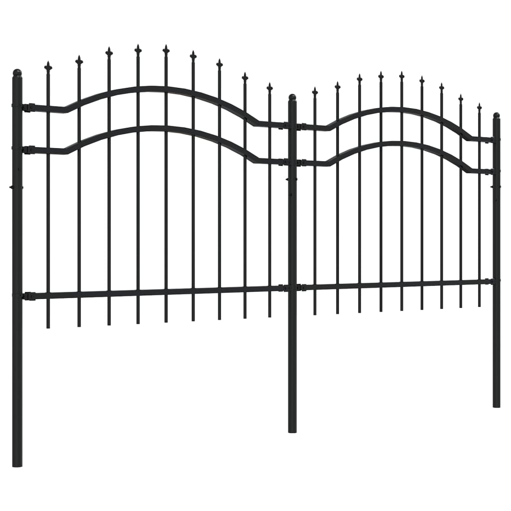 vidaXL Gard de grădină cu vârf tip suliță, negru, 239x100 cm, oțel vopsit în câmp electrostatic vidaXL Gard de grădină cu vârf tip suliță, negru, 239x100 cm, oțel vopsit în câmp electrostatic