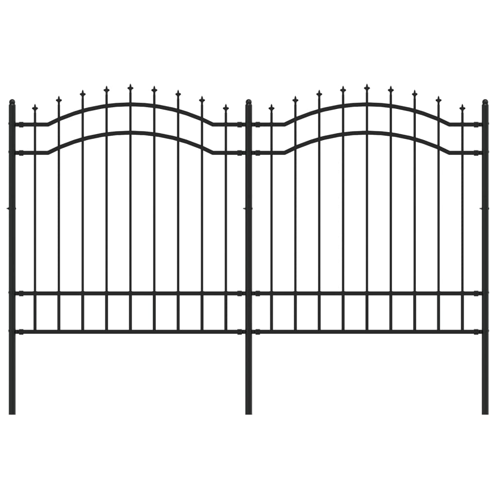 vidaXL Gard de grădină cu vârf tip suliță, negru, 239x125 cm, oțel vopsit în câmp electrostatic vidaXL Gard de grădină cu vârf tip suliță, negru, 239x125 cm, oțel vopsit în câmp electrostatic