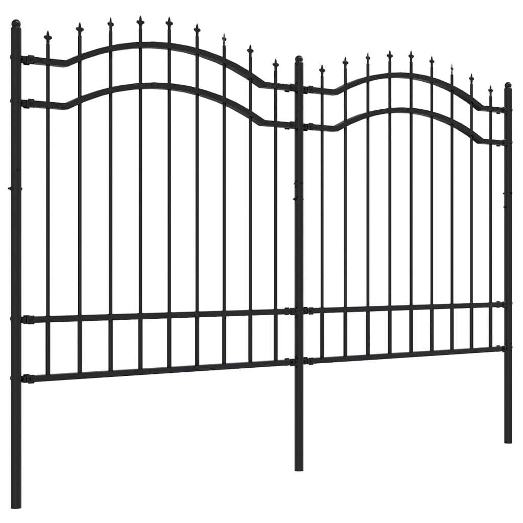 vidaXL Gard de grădină cu vârf tip suliță, negru, 239x125 cm, oțel vopsit în câmp electrostatic vidaXL Gard de grădină cu vârf tip suliță, negru, 239x125 cm, oțel vopsit în câmp electrostatic
