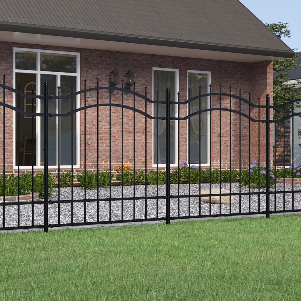 vidaXL Gard de grădină cu vârf tip suliță, negru, 239x125 cm, oțel vopsit în câmp electrostatic vidaXL Gard de grădină cu vârf tip suliță, negru, 239x125 cm, oțel vopsit în câmp electrostatic