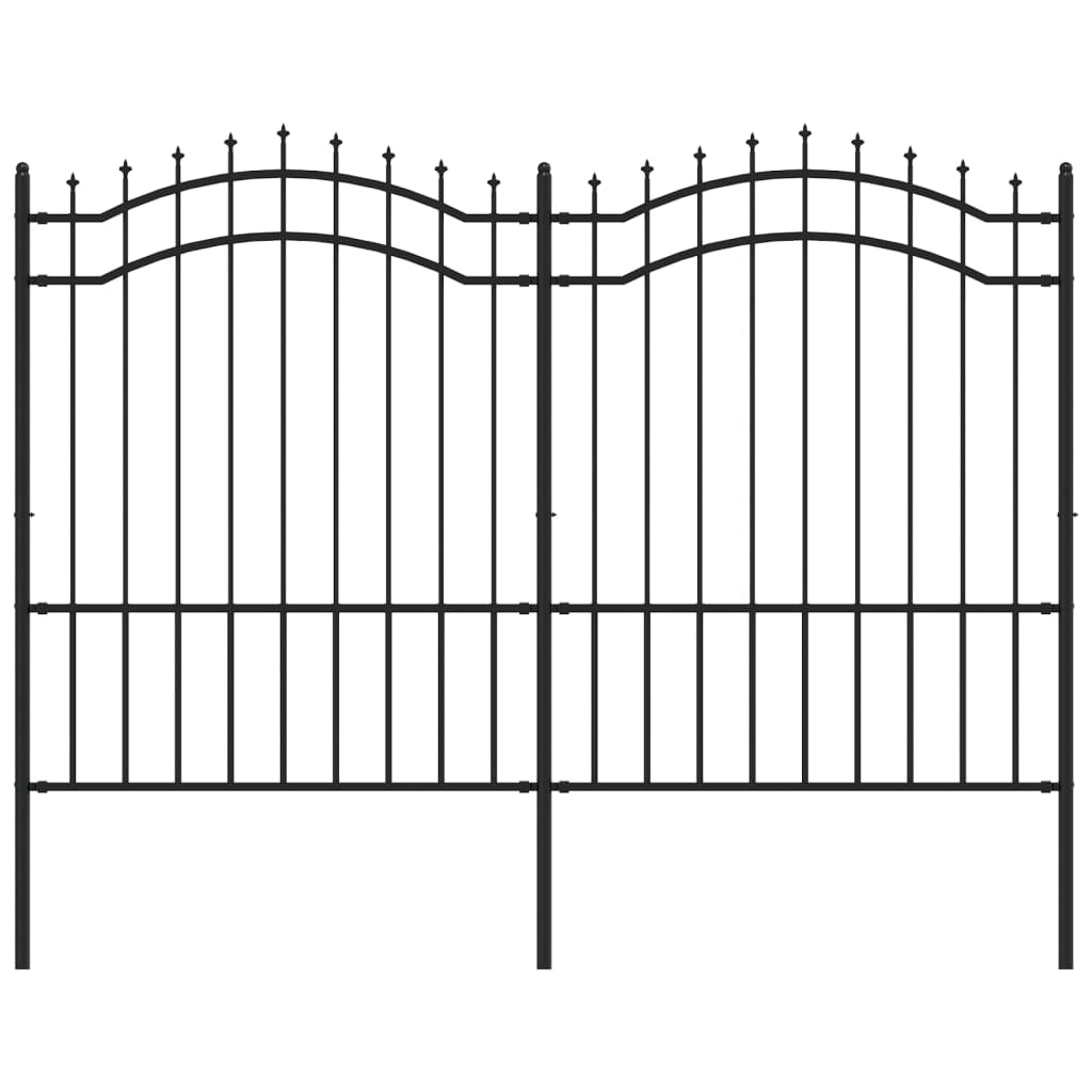vidaXL Gard de grădină cu vârf tip suliță, negru, 239x150 cm, oțel vopsit în câmp electrostatic vidaXL Gard de grădină cu vârf tip suliță, negru, 239x150 cm, oțel vopsit în câmp electrostatic