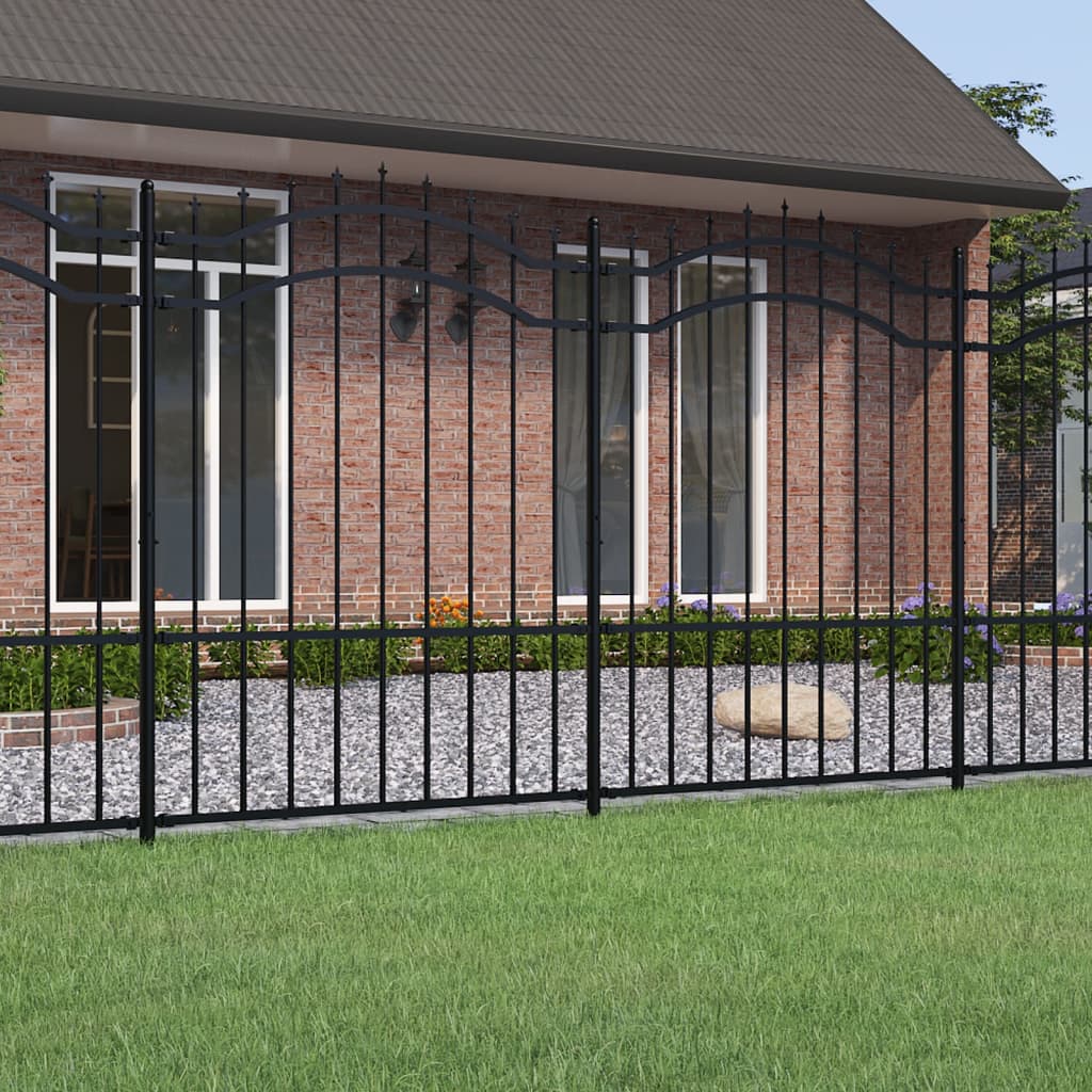 vidaXL Gard de grădină cu vârf tip suliță, negru, 239x150 cm, oțel vopsit în câmp electrostatic vidaXL Gard de grădină cu vârf tip suliță, negru, 239x150 cm, oțel vopsit în câmp electrostatic