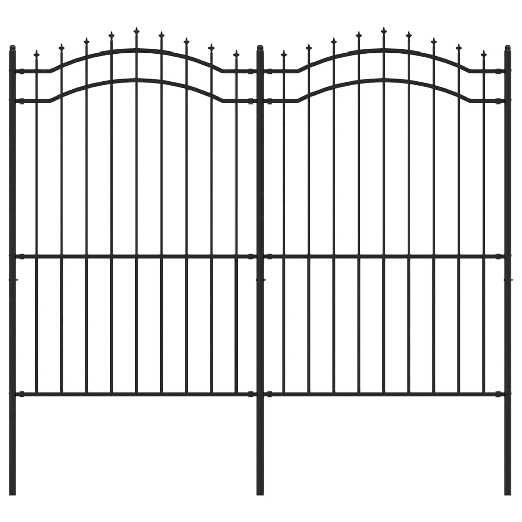 vidaXL Gard de grădină cu vârf tip suliță, negru, 239x175 cm, oțel vopsit în câmp electrostatic vidaXL Gard de grădină cu vârf tip suliță, negru, 239x175 cm, oțel vopsit în câmp electrostatic