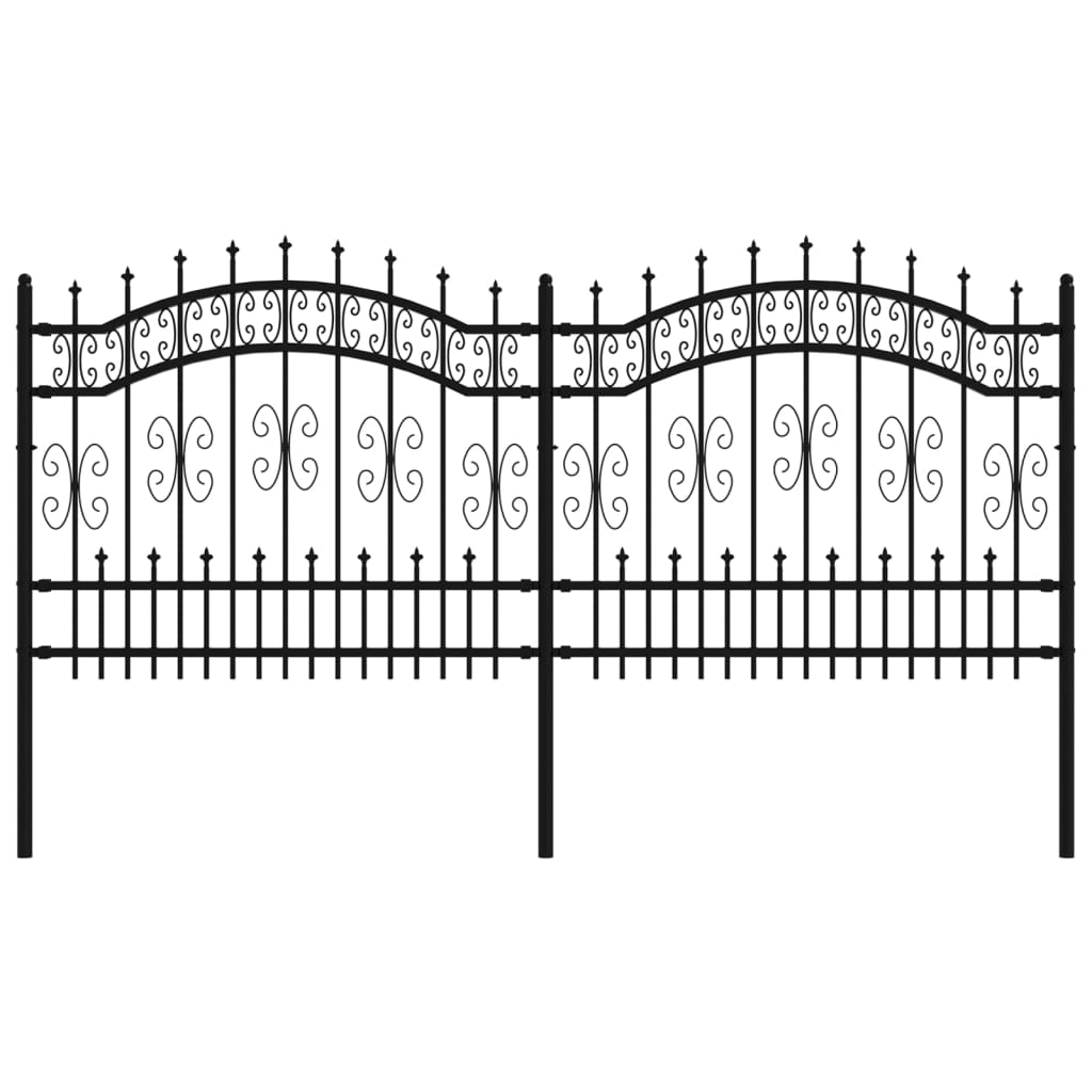 vidaXL Gard de grădină cu vârf tip suliță, negru, 240x100 cm, oțel vopsit în câmp electrostatic vidaXL Gard de grădină cu vârf tip suliță, negru, 240x100 cm, oțel vopsit în câmp electrostatic