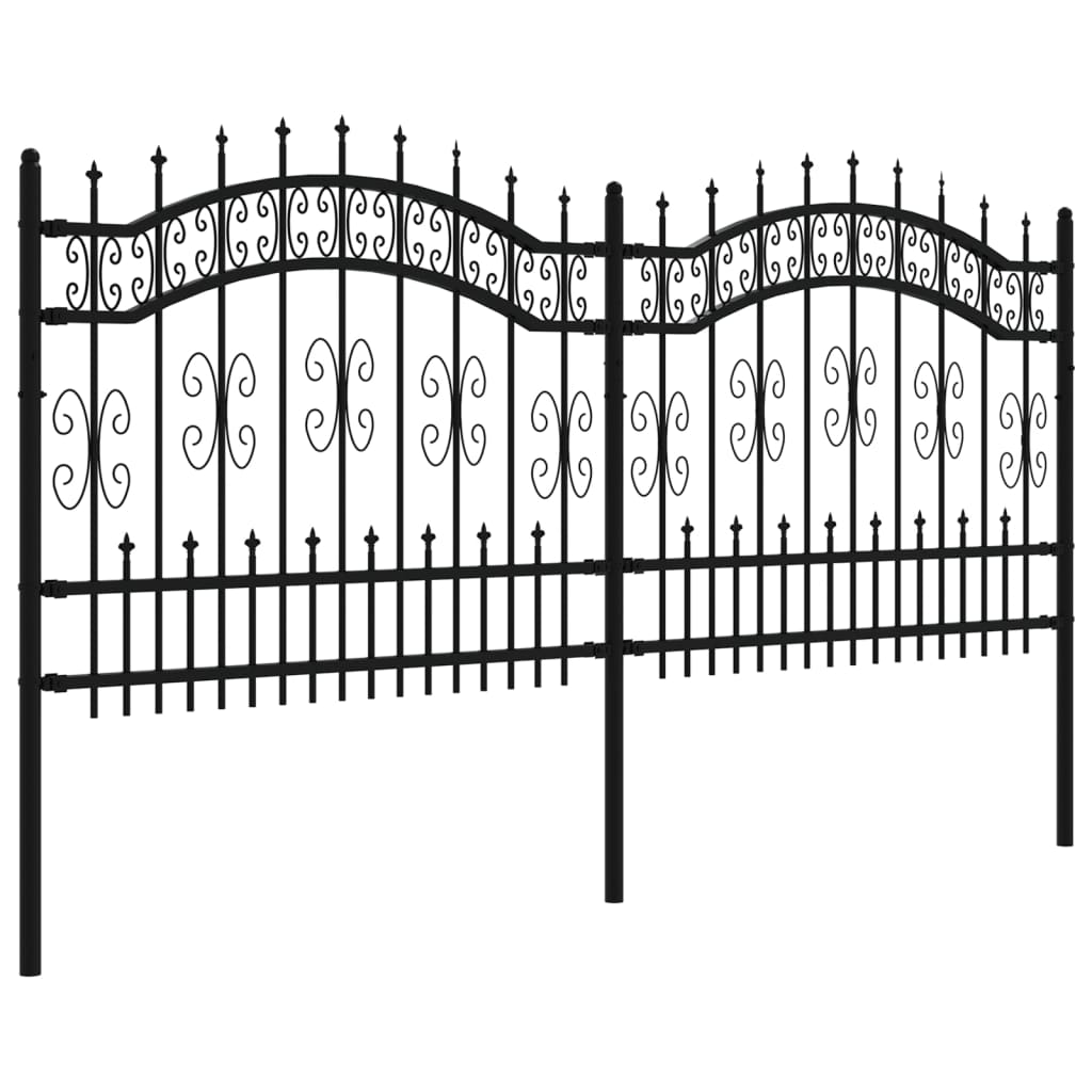 vidaXL Gard de grădină cu vârf tip suliță, negru, 240x100 cm, oțel vopsit în câmp electrostatic vidaXL Gard de grădină cu vârf tip suliță, negru, 240x100 cm, oțel vopsit în câmp electrostatic