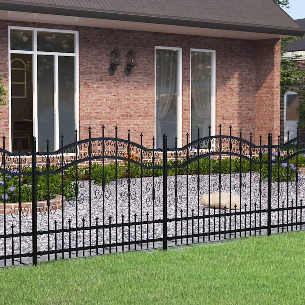 vidaXL Gard de grădină cu vârf tip suliță, negru, 240x100 cm, oțel vopsit în câmp electrostatic vidaXL Gard de grădină cu vârf tip suliță, negru, 240x100 cm, oțel vopsit în câmp electrostatic