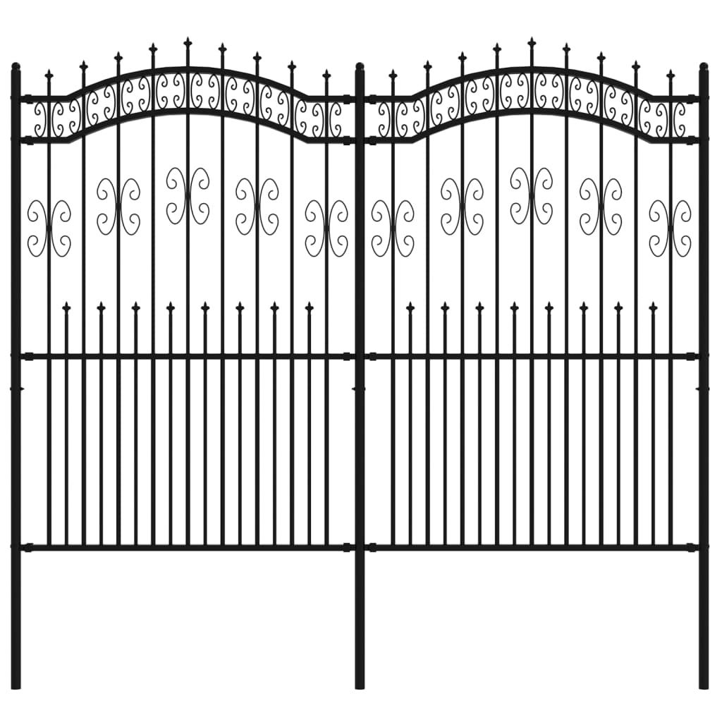 vidaXL Gard de grădină cu vârf tip suliță, negru, 240x175 cm, oțel vopsit în câmp electrostatic vidaXL Gard de grădină cu vârf tip suliță, negru, 240x175 cm, oțel vopsit în câmp electrostatic