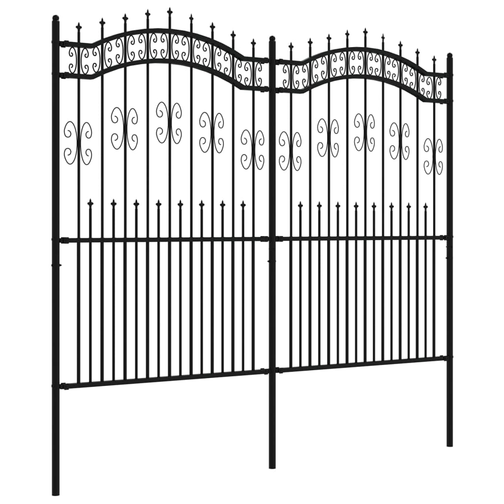 vidaXL Gard de grădină cu vârf tip suliță, negru, 240x175 cm, oțel vopsit în câmp electrostatic vidaXL Gard de grădină cu vârf tip suliță, negru, 240x175 cm, oțel vopsit în câmp electrostatic