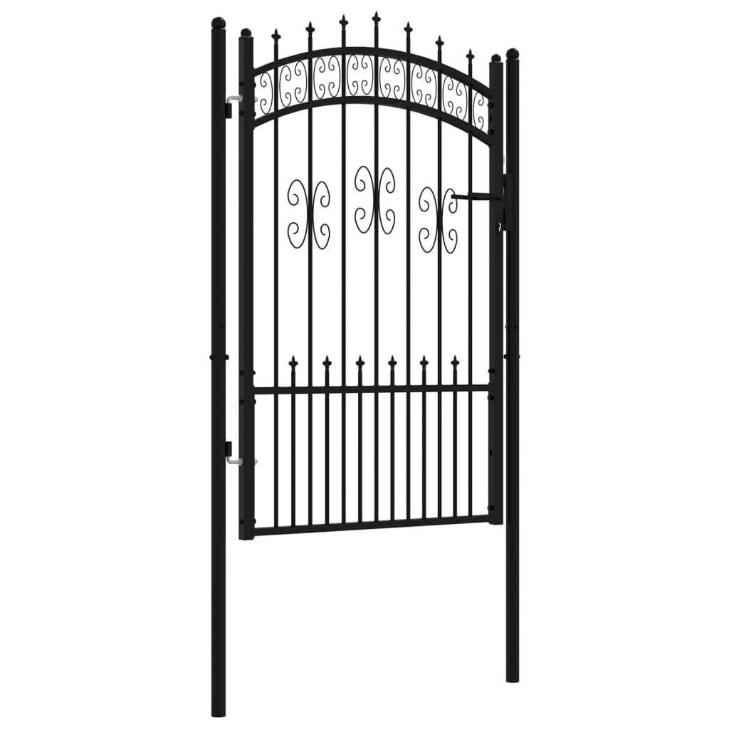 vidaXL Poartă gard cu vârf negru 103x200 cm oțel vopsit electrostatic