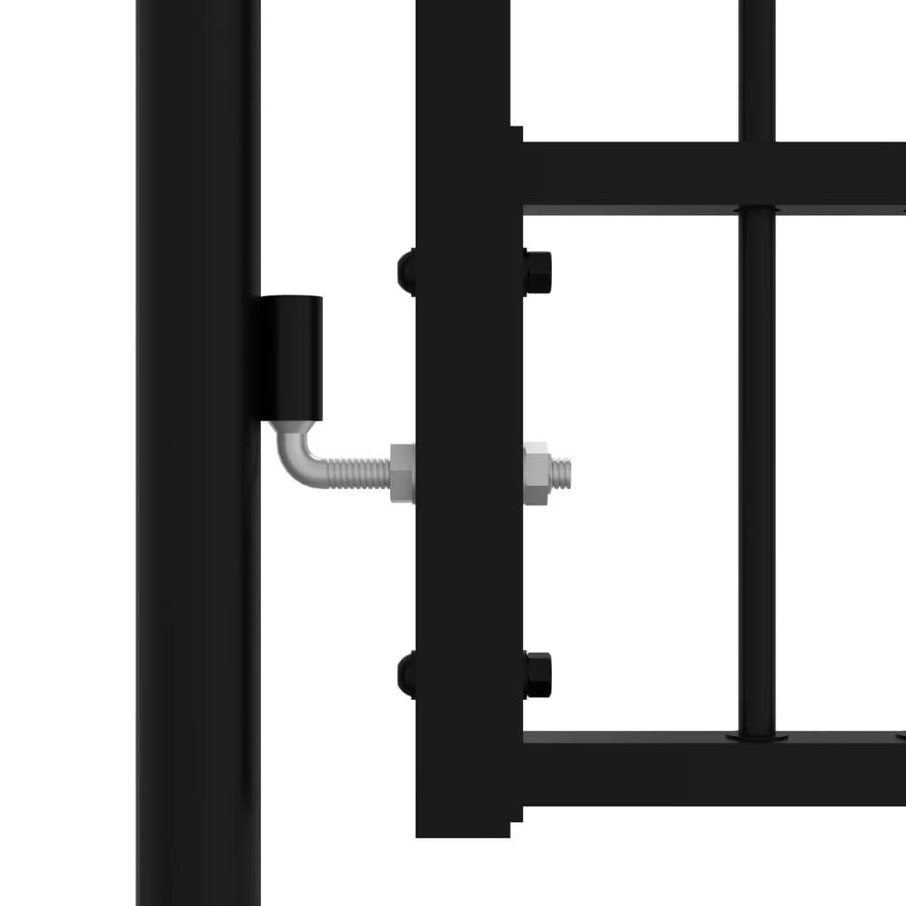 vidaXL Poartă gard cu vârf negru 103x225 cm oțel vopsit electrostatic