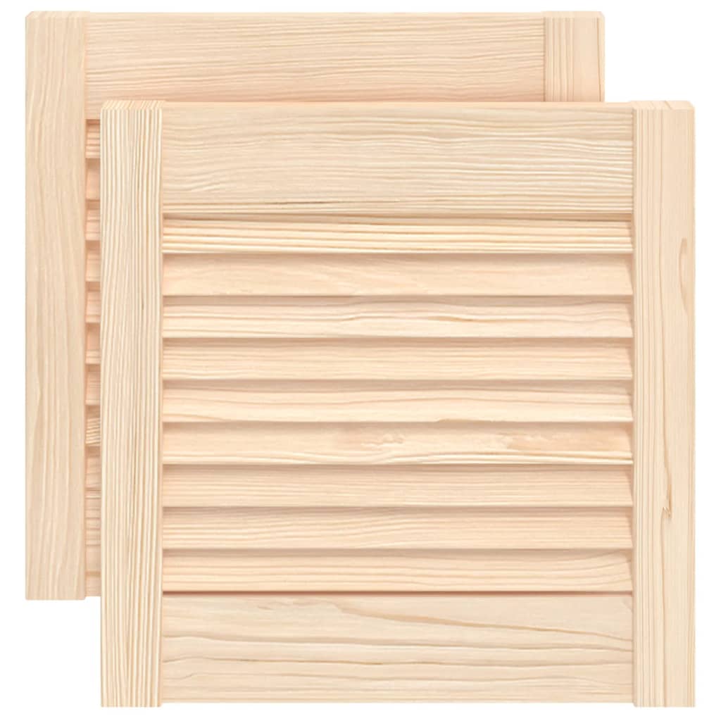 vidaXL Uși de dulap design lambriu 2 buc. 39,5x39,4 cm lemn masiv pin vidaXL Uși de dulap design lambriu 2 buc. 39,5x39,4 cm lemn masiv pin