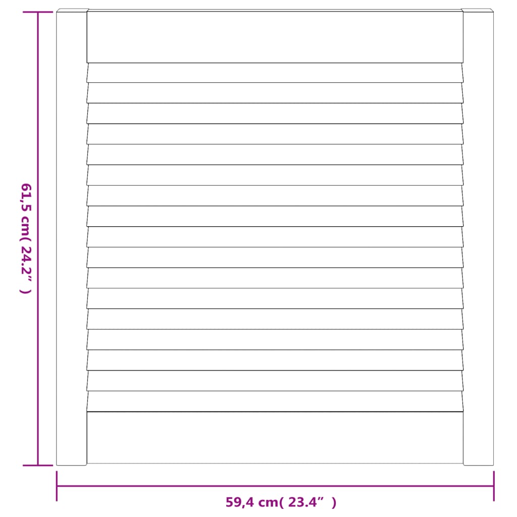 vidaXL Uși de dulap design lambriu 2 buc. 61,5x59,4 cm lemn masiv pin