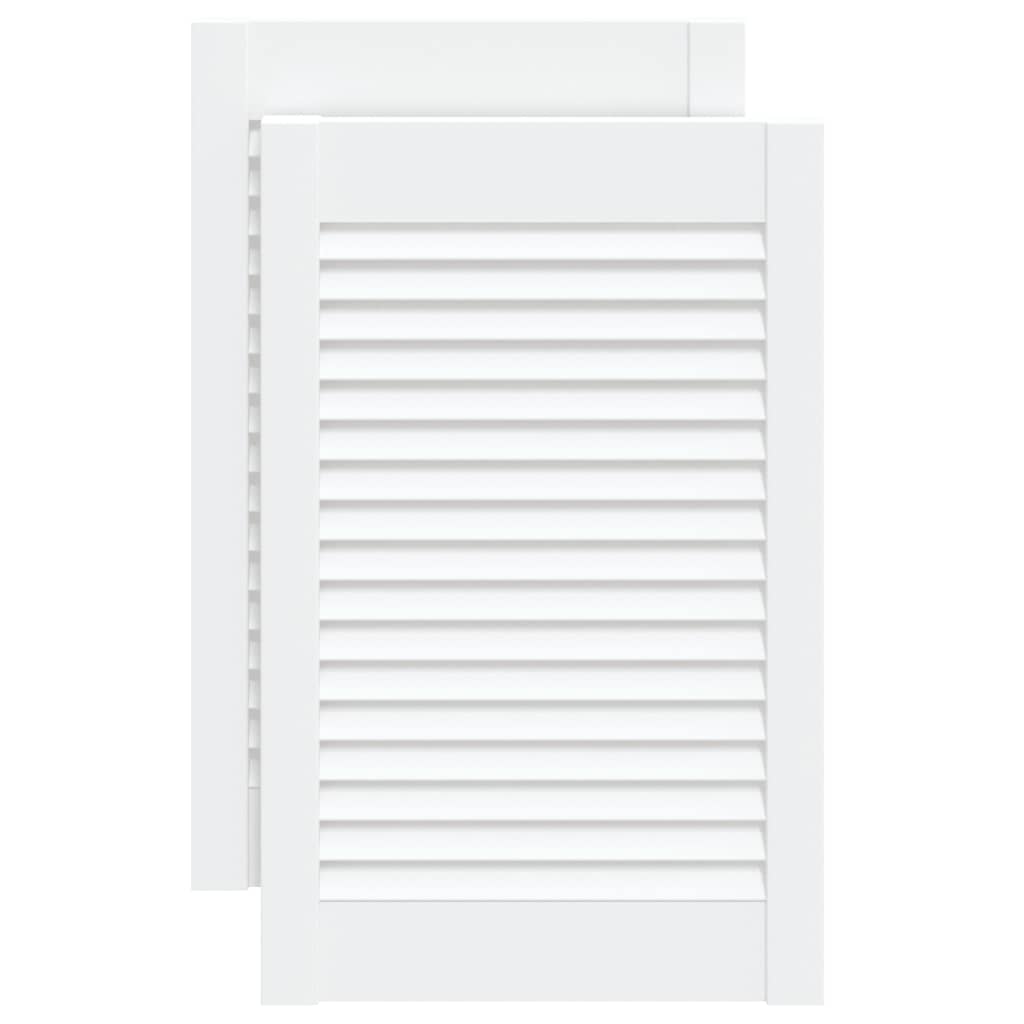 vidaXL Uși dulap design lambriu 2 buc. alb 61,5x39,4 cm lemn masiv pin vidaXL Uși dulap design lambriu 2 buc. alb 61,5x39,4 cm lemn masiv pin