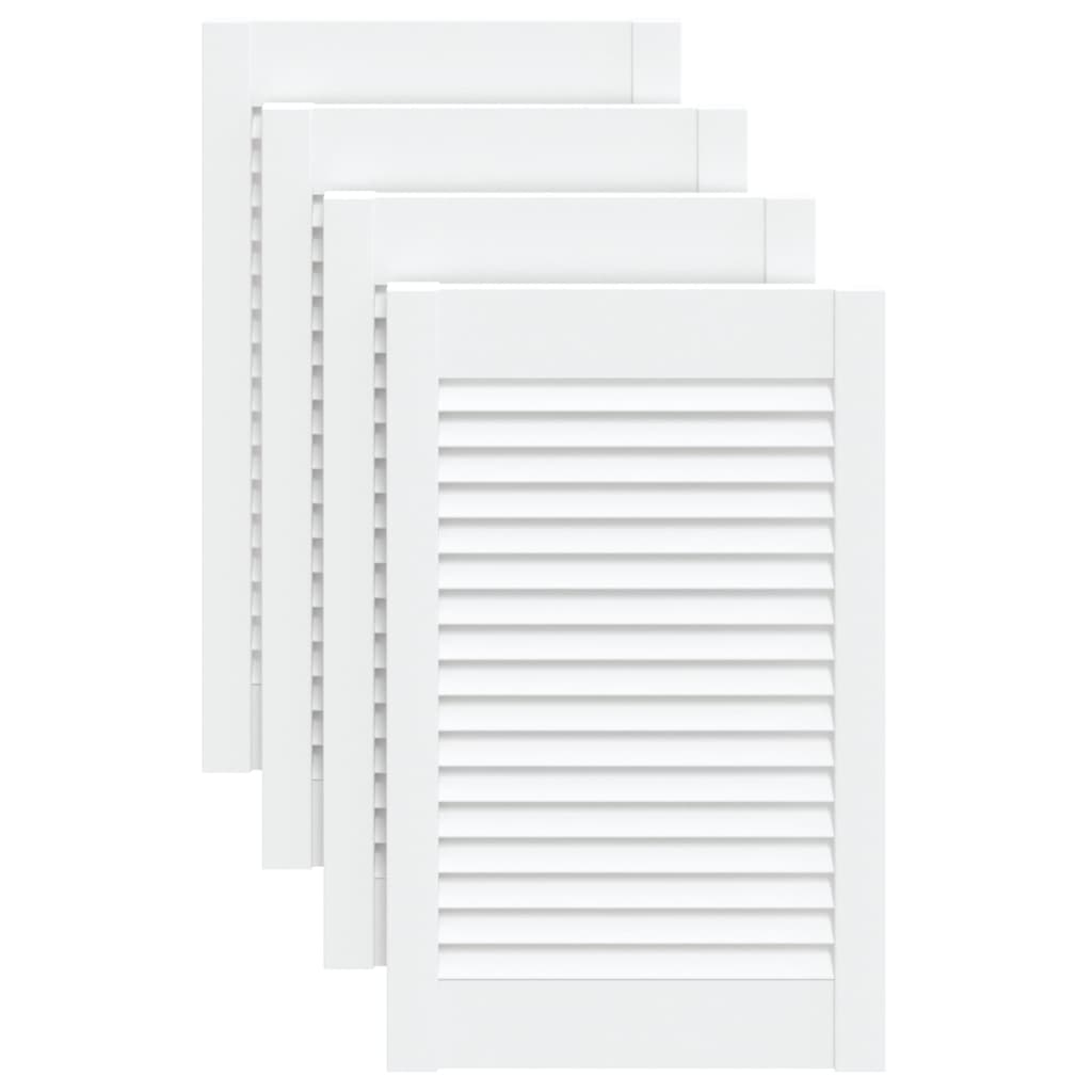 vidaXL Uși dulap design lambriu 4 buc. alb 61,5x39,4 cm lemn masiv pin